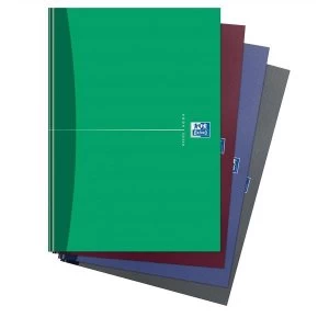 Oxford A4 Office Essentials 192 Pages 90gsm Casebound Hard Cover Smart Ruled Notebook Assorted Colours Pack of 4