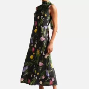 Ted Baker Addilin Floral Tie Neck Midi Dress - UK 10
