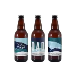 Personalised Set of Three Stripey Dad Beers