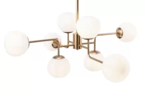 Erich Globe Ceiling Pendant Brass, 8 Light, E14