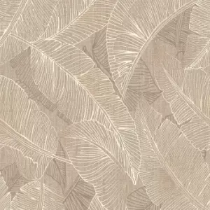 Belgravia Decor Belgravia Decor Anaya Leaf Textured Wallpaper Taupe