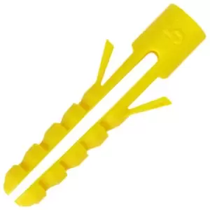 Fischer Plastic 5mm Wall Plugs - Pack of 100 - Yellow