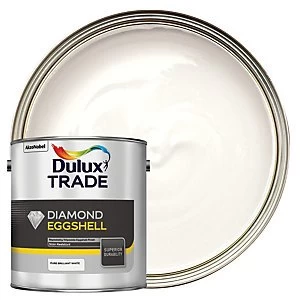 Dulux Trade Diamond Eggshell Emulsion Paint - Pure Brilliant White 2.5L