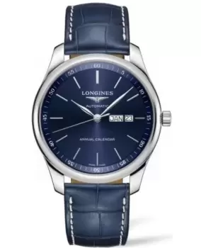 Longines Master Collection Automatic 42mm Blue Dial Blue Leather Strap Mens Watch L2.920.4.92.0 L2.920.4.92.0