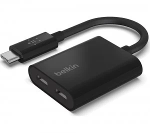 BELKIN F7U081btBLK Dual USB Type-C Audio and Charge Adapter