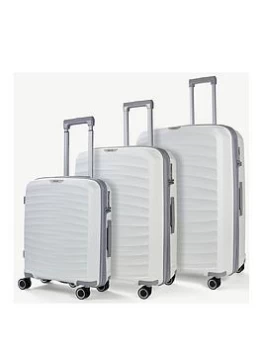 Rock Luggage Sunwave 8-Wheel Suitcases 3 Piece Set - White