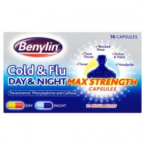 Benylin Cold & Flu Day and Night Max Strength 16 Capsules