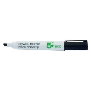 5 Star Eco Drywipe Marker Chisel Tip 2 5mm Line Black Pack 10