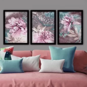 3SC72 Multicolor Decorative Framed Painting (3 Pieces)