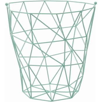 Green Iron Storage Basket With Wire Frame Laundry Basket/ Hamper Box/ Washing Baskets 31 x 31 x 31 - Premier Housewares