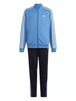 adidas Sportswear Girls Junior Tracksuits Essentials 3-Stripes Tracksuit - Blue Size 11-12 Years, Women