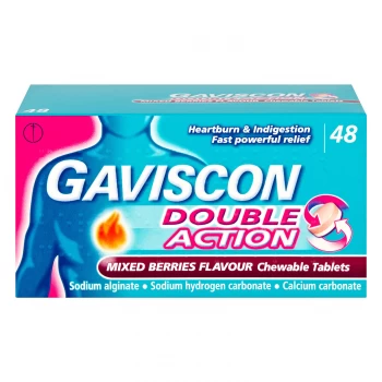 Gaviscon Heartburn Double Action Mixed Berry Tablets X48