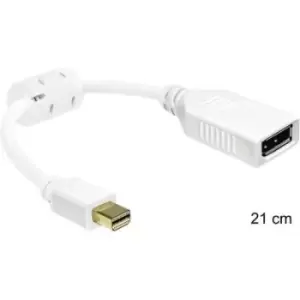 Delock 0403315 DisplayPort Adapter [1x Mini DisplayPort plug - 1x DisplayPort socket] White incl. ferrite core