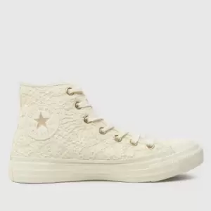 Converse All Star Hi Daisy Cord Trainers In White & Gold