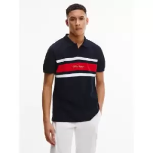 Global Stripe Polo Shirt in Organic Cotton Pique and Regular Fit