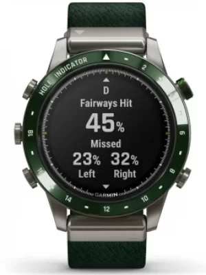 Garmin MARQ Golfer Titanium Green Fabric Strap Smartwatch 010-02395-00