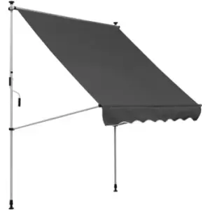 2x1.5m Manual Retractable Patio Awning Floor- to-ceiling Shade - Grey - Outsunny