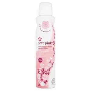 Superdrug Soft Pink Less White Residue Deodorant 250ml