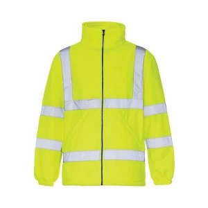 High Vis Fleece Jacket Small Polyester with Zip Fastening Yellow