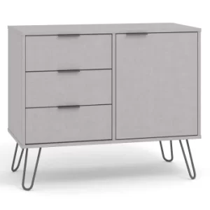 Augusta Small Sideboard with 1 Door and 3 Drawers, Grey