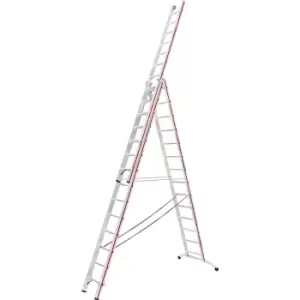 Hymer 604742 Red Line Industrial Combination Ladder 3 x 14 Tread
