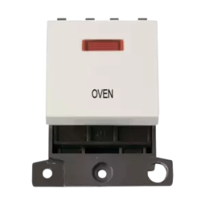 Click Scolmore MiniGrid 20A Double-Pole Ingot & Neon Oven Switch White - MD023PW-OV