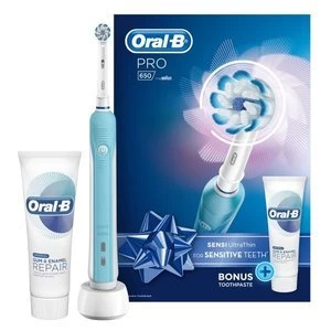Oral-B Pro 650 Sensi Clean Toothbrush + Toothpaste 75ml