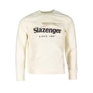 Slazenger 1881 Denis Crew Logo Sweater - Cream