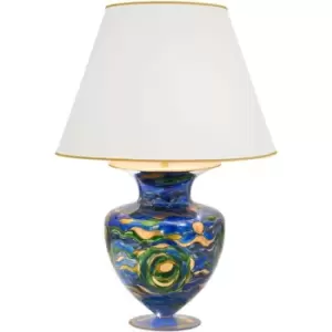 ANFORA 24K Gold Table Lamp 1 Light Aqua Blue