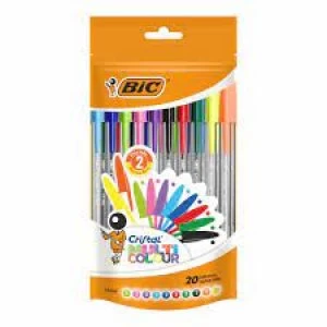 Bic Cristal Multicolour Ballpoint Pen Assorted 20pk