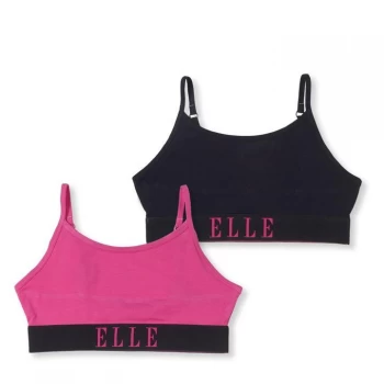 Elle 2 Pack Bralette Junior Girls - Pink/Black