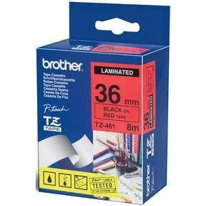 Brother P-touch TZE461 36mm Gloss Tape - Black on Red