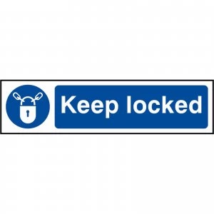 Scan Keep Locked Sign 200mm 50mm Standard