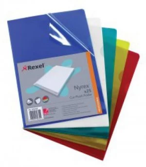 Rexel Nyrex Folder Cut Flush A4 Yellow 12161YE (PK25)