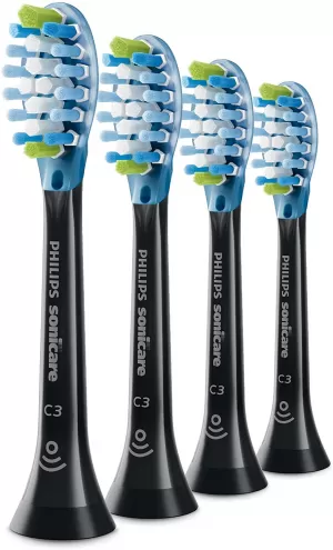 Philips HX9044/33 C3 Premium Plaque Defence Standard Sonic Toothbrush Heads 4 Pack - Black