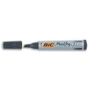Bic Marking 2300 Chisel Tip Permanent Marker Black Pack of 12 Markers