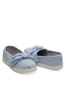 Toms Toddler Girls Alpargata Spot Chambray Canvas Shoe - Blue, Size 3 Younger