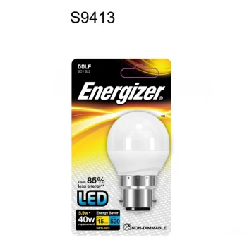 Energizer LED Golf Ball Lamp 470 Lumens Daylight 5.9w BC Fitting