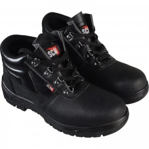 Scan Mens Dual Density Chukka Safety Boots Black Size 7