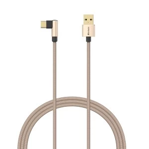 Verbatim L-Shaped Type C to USB-A Cable (1.2m) 66194 - Gold