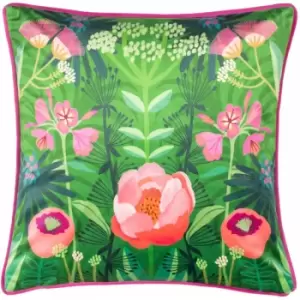 Kate Merritt Spring Blooms Floral Print Piped Edge Cushion Cover, Multi, 43 x 43 Cm