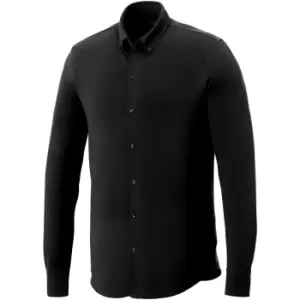 Elevate Mens Bigelow Long Sleeve Pique Shirt (3XL) (Black)