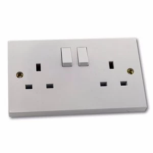 ESR 2G 13A White 230V UK 3 Pin Switched Electric Wall Socket