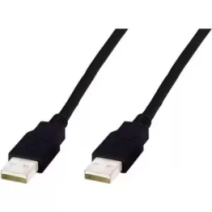 Digitus USB cable USB 2.0 USB-A plug, USB-A plug 5m Black AK-300101-050-S