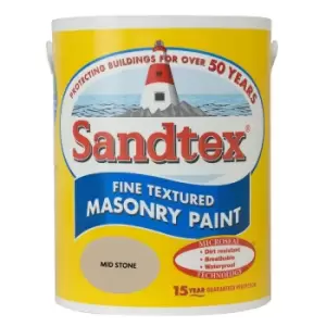 Sandtex Textured Masonry Paint, 5L, Mid Stone