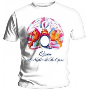 Queen A Night At The Opera Mens White Medium T-Shirt