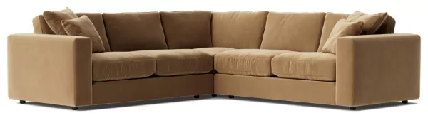Swoon Althaea Velvet 5 Seater Corner Sofa - Biscuit