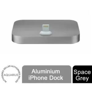Aquarius Aluminium Phone Dock Compatible with Eight-Pin Devices, Space Grey