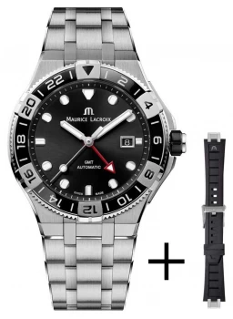 Maurice Lacroix Aikon Venturer GMT 43mm Strap Set Black Watch