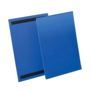 Durable A4 Portrait Magnetic Document Sleeve Dark Blue Pack of 50